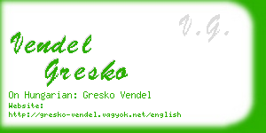 vendel gresko business card